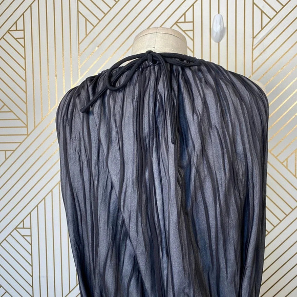 Anthropologie Girls from Savoy Shares Branchflower Silk Dress Gray Black Size 6 - Picture 8 of 12